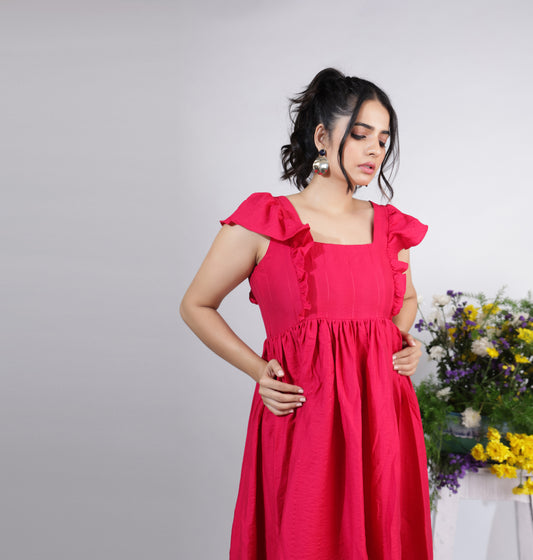 Scarlet Breeze Ruffle Dress