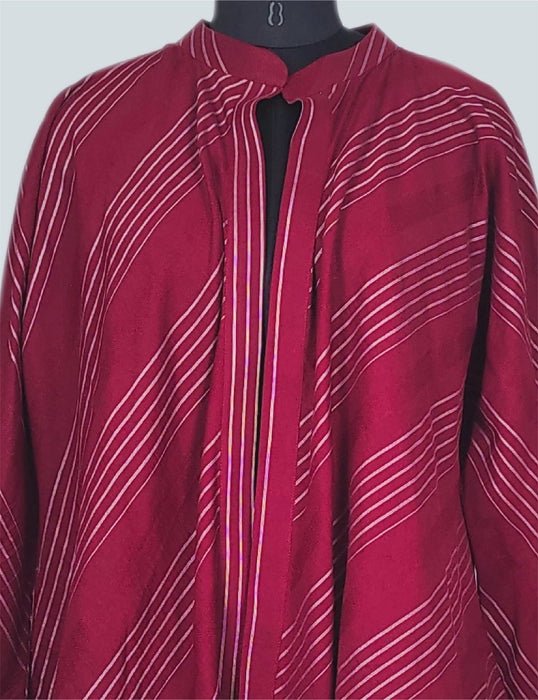 Brick Red Jacket with White Stripes