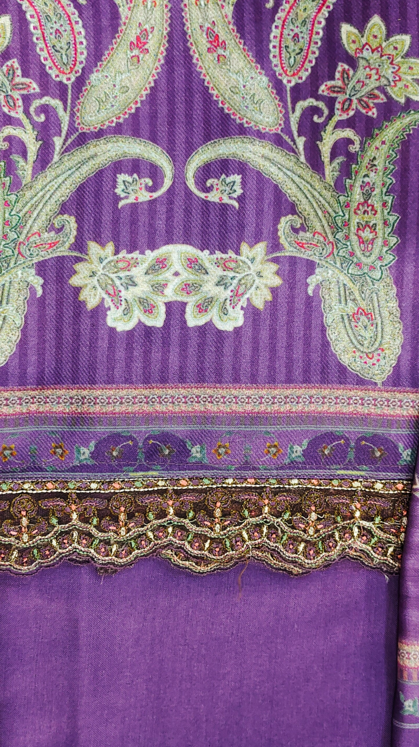 Pashmina Pure Velvet Digital Print Unstitched Purple Dress Material