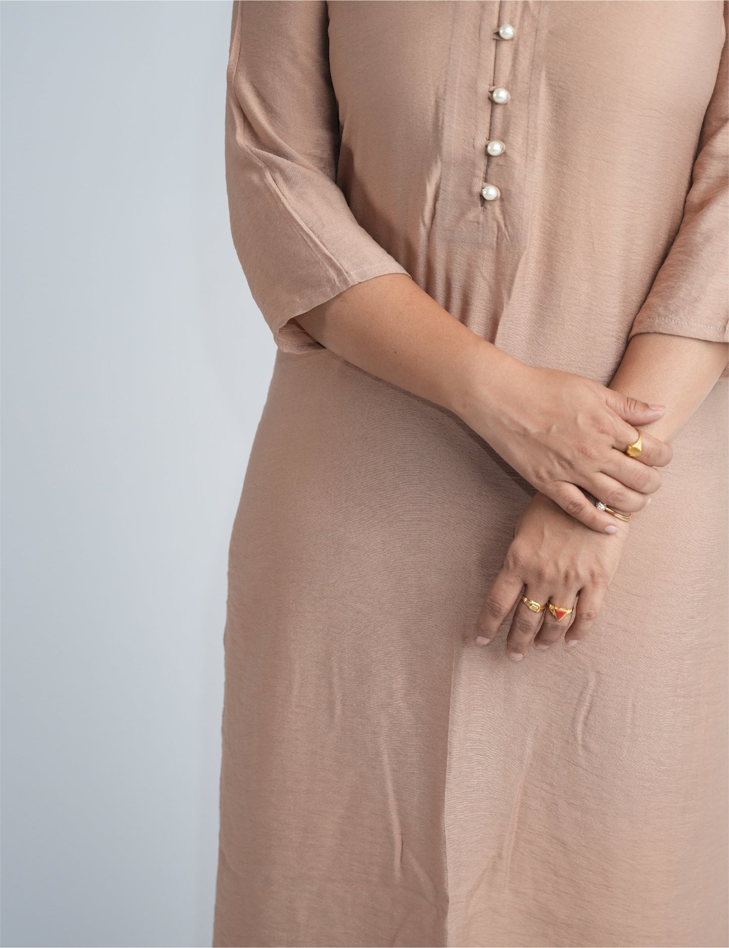 Women Beige Kurta Palazzo Set