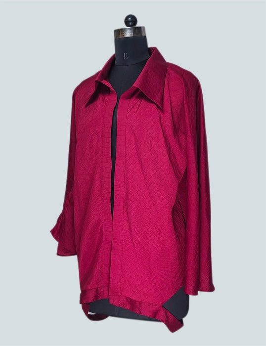 Red Jacket with Full Sleeves & Side Cuts