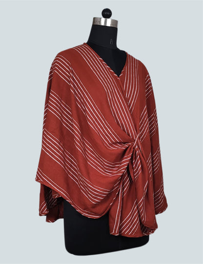 Elegant Crimson Striped Top