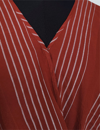 Elegant Crimson Striped Top